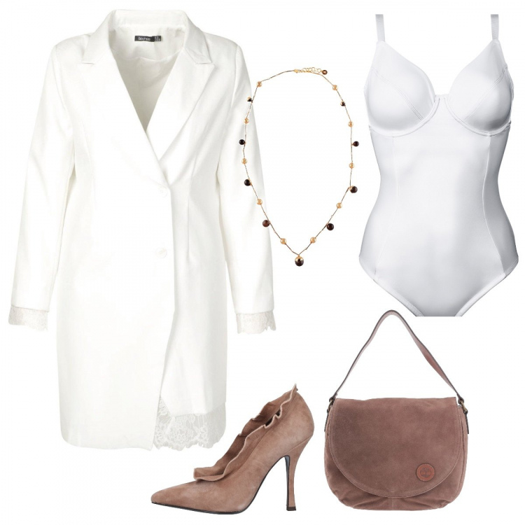 Outfit donna - Curvy Bon ton. Stile Bon Ton per Serata fuori. Abbinamento con body, décolleté, borse a mano, collane, vestiti.
