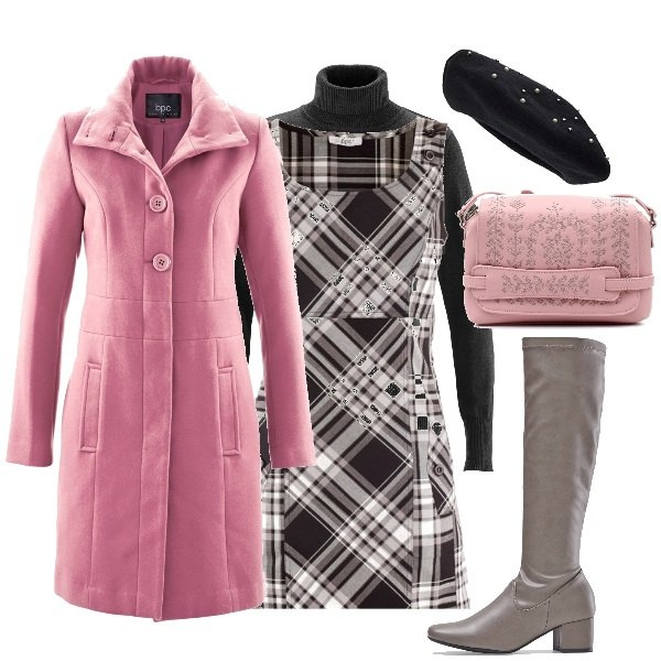 Outfit donna - Sotto la Torre Eiffel. Stile Trendy per Tutti i giorni. Abbinamento con vestiti, cappotti, jeans, maglieria, borse a tracolla, berretti.
