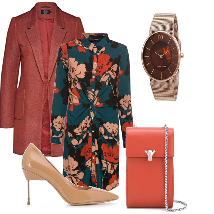 Outfit donna - Gratto e vinco! ️. Stile Trendy per Tutti i giorni. Abbinamento con vestiti, borse a tracolla, décolleté, blazer, orologi.