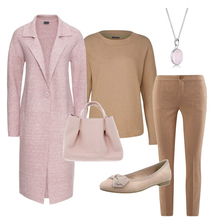 Outfit donna - Basic #37096. Stile Basic per Tutti i giorni. Abbinamento con cappotti, pantaloni, ballerine, pullovers, borse a tracolla, collane.