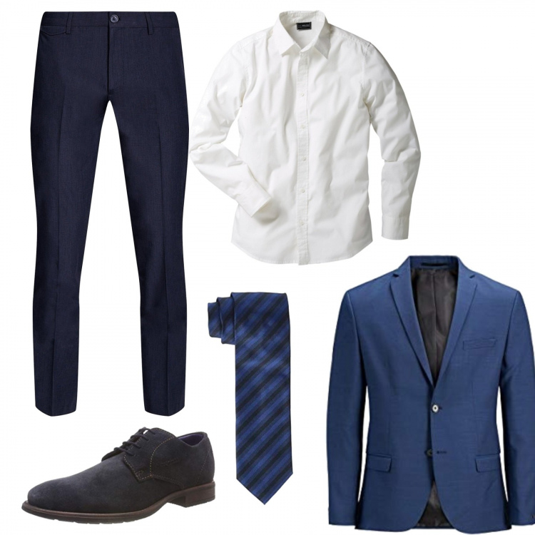 Outfit uomo - Dall\'ufficio alla cena fuori. Stile Casual per Ufficio. Abbinamento con camicie, giacche, pantaloni, scarpe stringate, cravatte.