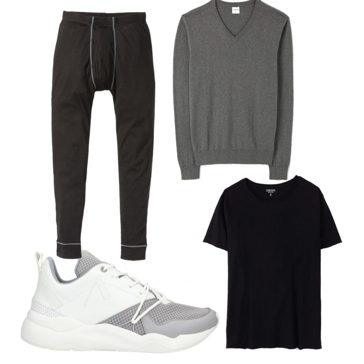 Outfit uomo - Casual #20029. Stile Casual per Tutti i giorni. Abbinamento con pantaloni, sneakers, t-shirt, pullovers.
