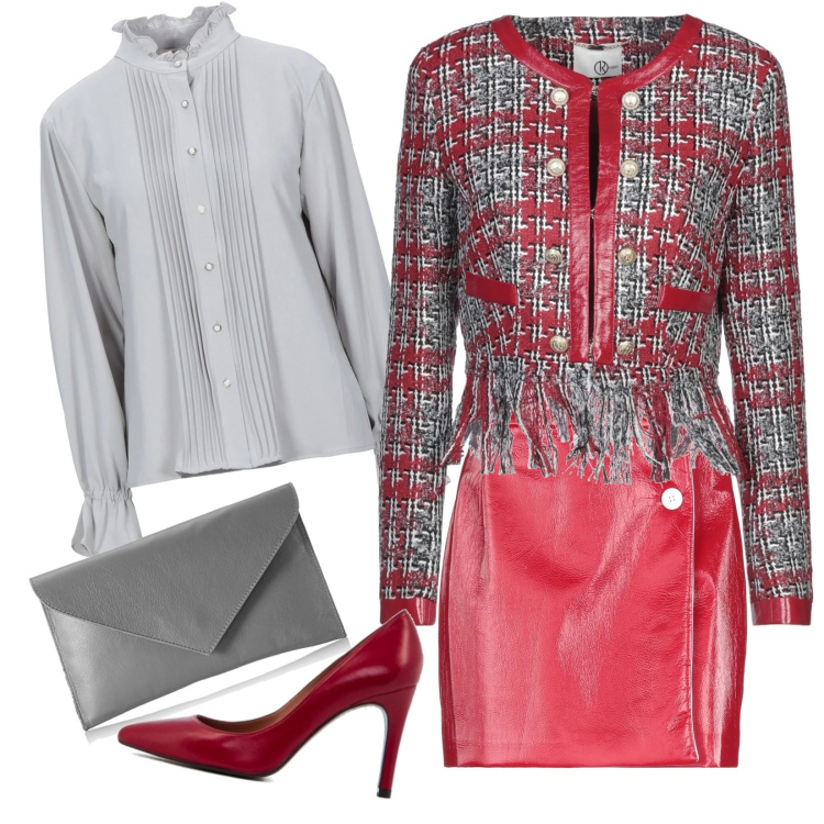 Outfit mujer - Chaqueta tipo Chanel!!. Estilo Chic para Noche/Fiesta elegante. Combinación con clutch, zapatos de tacón, blazers, minifaldas, camisas.