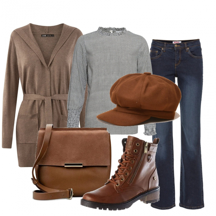 Outfit donna - Giovedi ferie ...... Stile Basic per Tutti i giorni. Abbinamento con jeans dritti, bluse, cardigans, stivaletti, borse a spalla, cappelli.