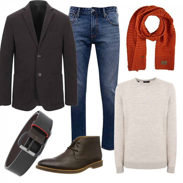 Outfit uomo - Intramontabile polacchino. Stile Casual per Tutti i giorni. Abbinamento con cinture, giacche, pullovers, scarpe stringate, jeans dritti, sciarpe.