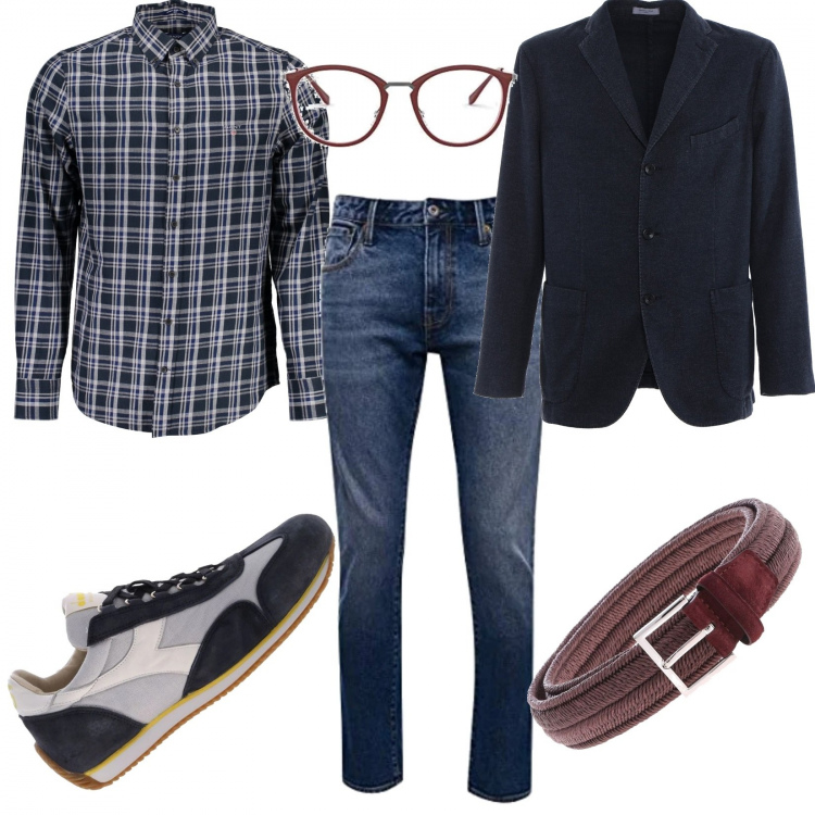 Outfit uomo - Casual con camicia a quadri. Stile Casual per Tutti i giorni. Abbinamento con camicie, cinture, jeans dritti, occhiali da sole, giacche, sneakers.