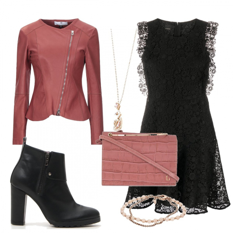 Outfit donna - Trendy #67366. Stile Trendy per Serata fuori. Abbinamento con vestiti corti, borse a spalla, cappotti, stivaletti, braccialetti, ciondoli.