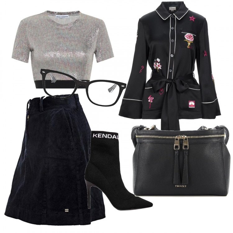 Outfit donna - Urban #24957. Stile Urban per Serata fuori. Abbinamento con camicie, gonne, borse tote, top, stivaletti, top.