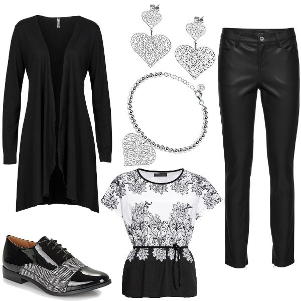 Outfit donna - Bracciale e Orecchini Morellato. Stile Trendy per Tutti i giorni. Abbinamento con cardigans, pullovers, pantaloni, scarpe stringate, orecchini, braccialetti.