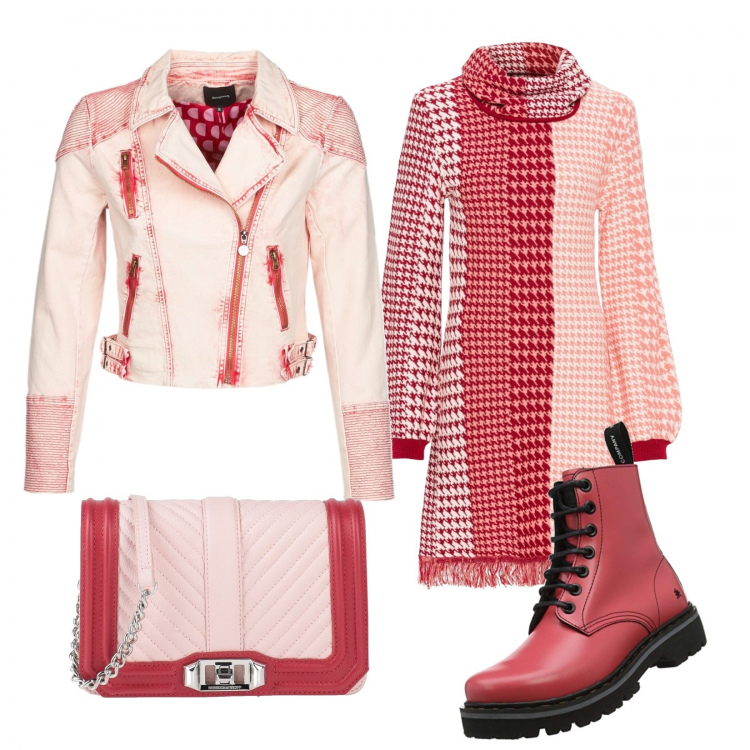 Outfit donna - Trendy #69691. Stile Trendy per Tutti i giorni. Abbinamento con blazer, borse a tracolla, vestiti, stivaletti.