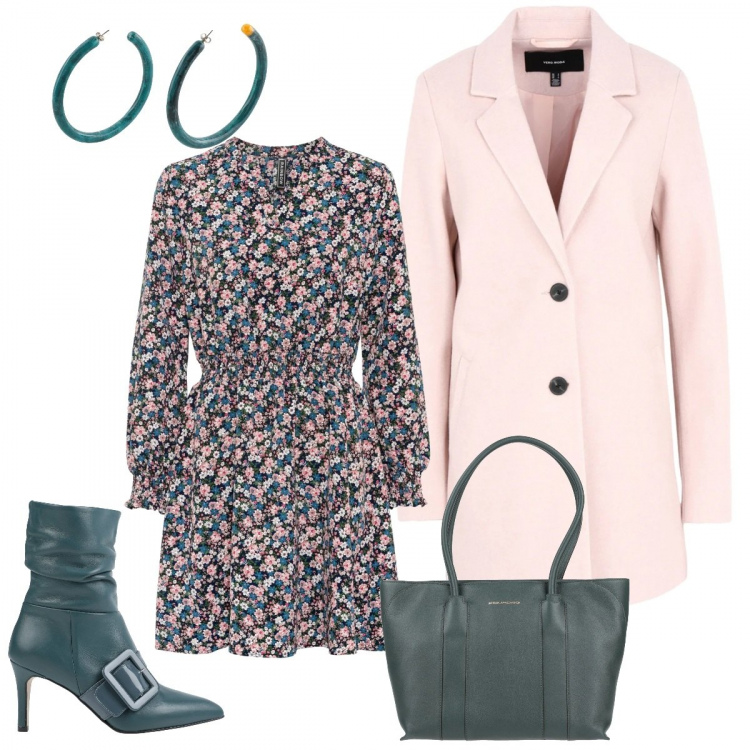 Outfit donna - Pink is good. Stile Basic per Tutti i giorni. look ideale per Petite. Abbinamento con cappotti, stivaletti, borse a mano, orecchini, vestiti.