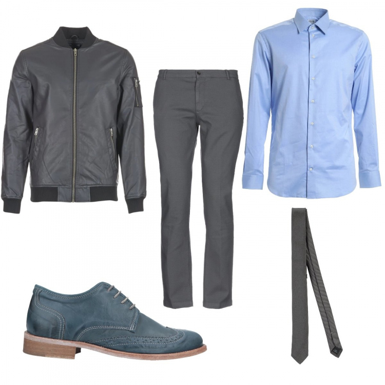 Outfit uomo - Elegante in grigio. Stile Business/Elegante per Ufficio. Abbinamento con pantaloni, cravatte, giacche, camicie.