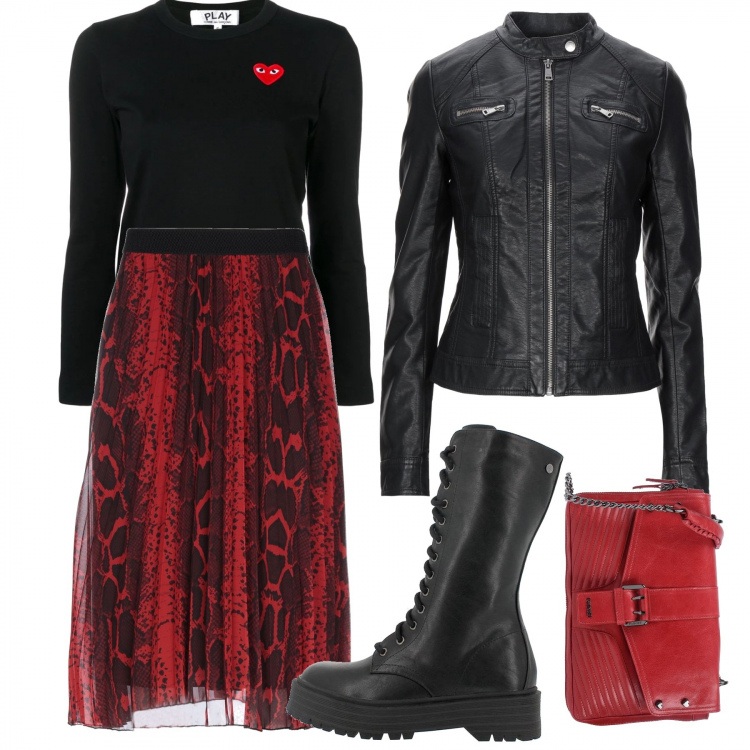 Outfit mujer - Trendy #70612. Estilo Trendy para Todos los días. Combinación con botas, abrigos, falda longuette, top, bandoleras.