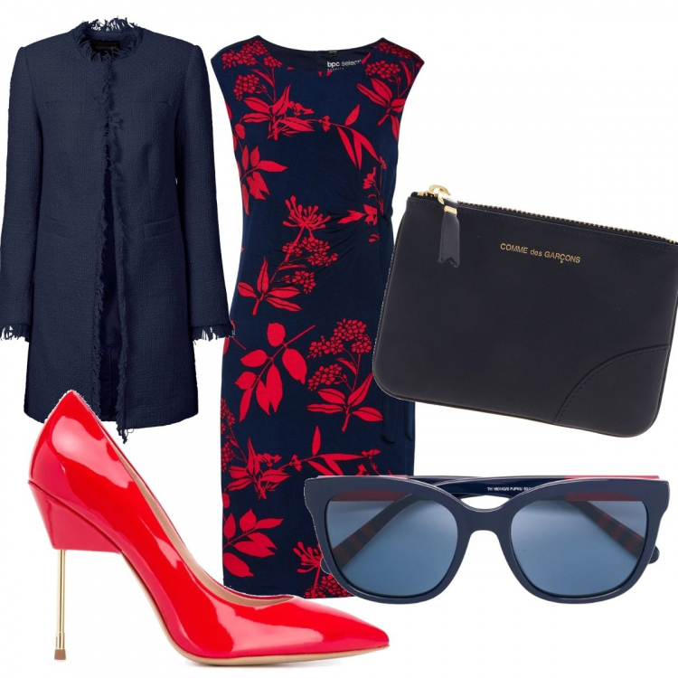 Outfit donna - Chic #38234. Stile Chic per Cerimonia. Abbinamento con blazer, vestiti, occhiali da sole, décolleté, pochette.