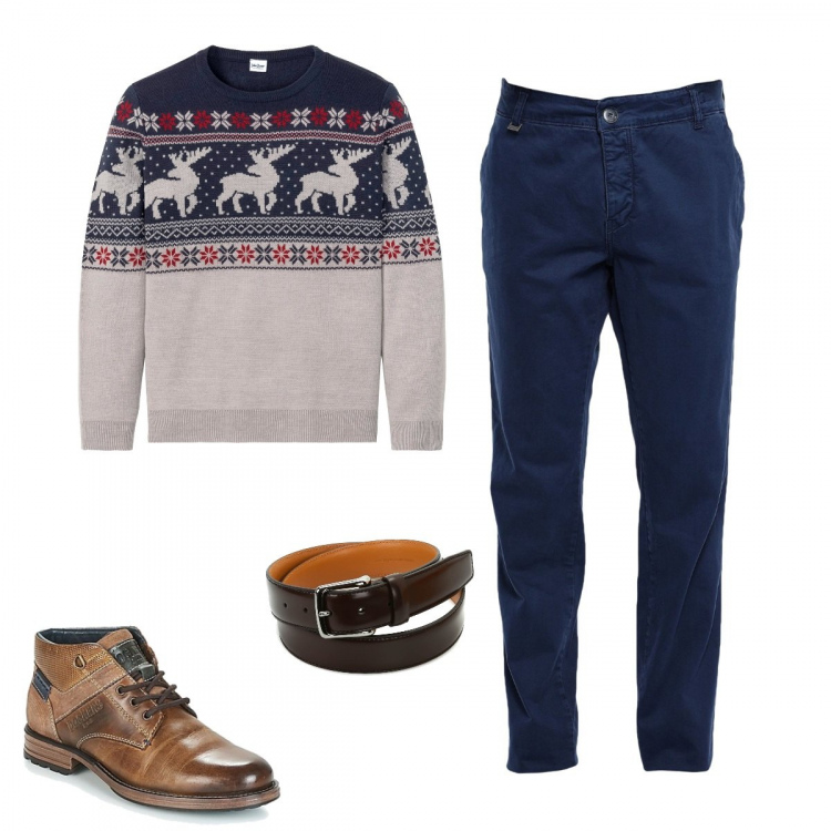 Outfit uomo - Il maglioncino. Stile Casual per Tutti i giorni. Abbinamento con maglieria, pantaloni, stivali e stivaletti, cinture.