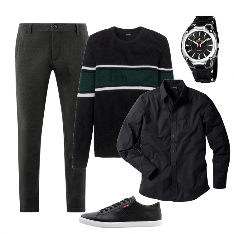 Outfit uomo - Come mi vesto?. Stile Casual per Tutti i giorni. Abbinamento con camicie, maglioni, pantaloni chino, orologi, sneakers.