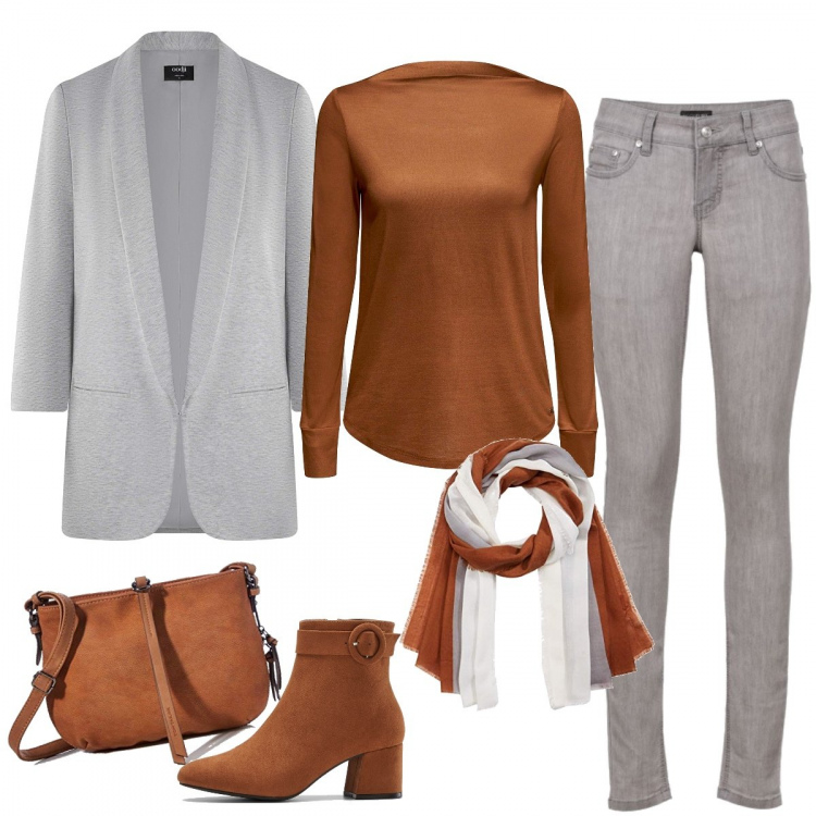 Outfit donna - Low cost in due colori. Stile Basic per Tutti i giorni. Abbinamento con jeans skinny, stivaletti, pullovers, blazer, sciarpe, borse a spalla.
