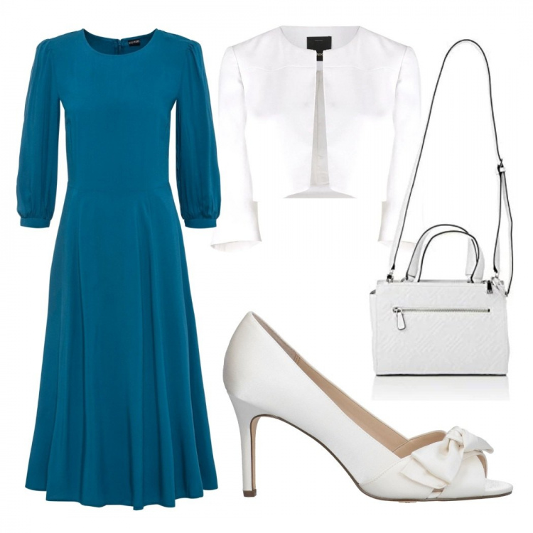 Outfit donna - Super chic. Stile Bon Ton per Serata fuori. Abbinamento con décolleté, vestiti asimmetrici, blazer, borse a cartella.