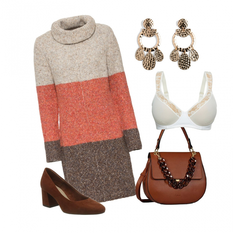 Outfit donna - Urban #26797. Stile Urban per Tutti i giorni. Abbinamento con vestiti, reggiseni, pantaloni, décolleté, borse a mano.