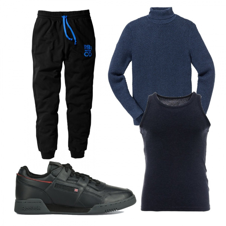 Outfit uomo - Casual #21817. Stile Casual per Tutti i giorni. Abbinamento con pantaloni, pullovers, t-shirt, sneakers.