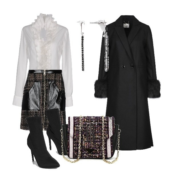 Outfit donna - Gothic romantic. Stile Rock per Serata fuori. Abbinamento con pantaloni capri, camicie, gonne longuette, cappotti, stivaletti, clutch.