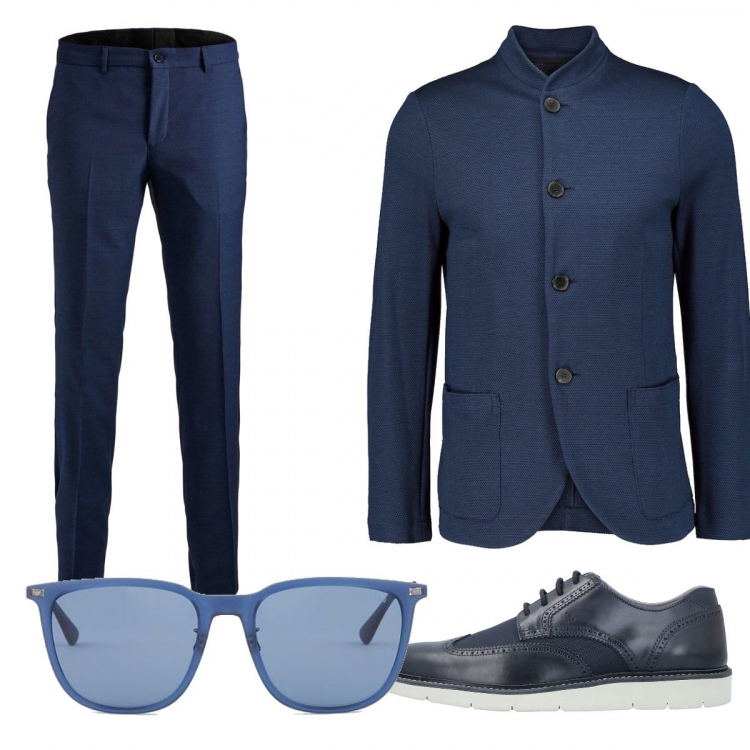 Outfit uomo - Business/Elegante #3566. Stile Business/Elegante per Serata speciale. Abbinamento con pantaloni, scarpe stringate, giacche, occhiali da sole.