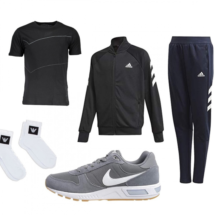 Outfit uomo - Casual #21992. Stile Casual per Sport. Abbinamento con t-shirt, sneakers, calzini.
