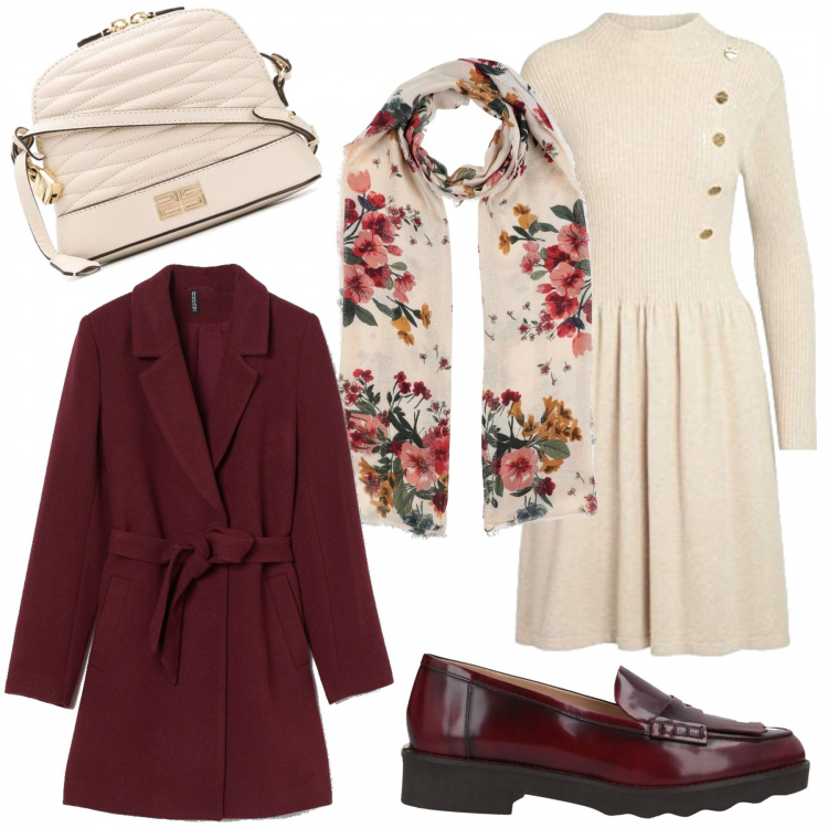 Outfit donna - Bon ton. Stile Bon Ton per Tutti i giorni. Abbinamento con mocassini, stole, borse a tracolla, vestiti, cappotti.