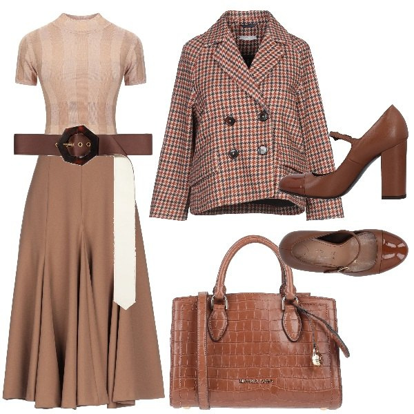 Outfit donna - La scarpa Mary Jane e borsa BonTon. Stile Bon Ton per Tutti i giorni. Abbinamento con gonne longuette, blazer, décolleté, borse a mano, pullovers, cinture.