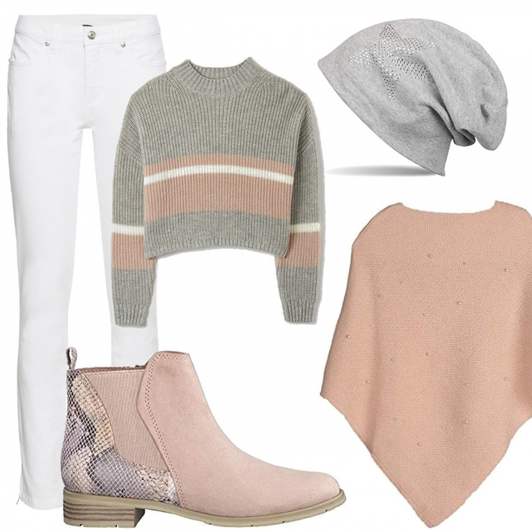 Outfit donna - Pink is a MUST. Stile Basic per Tutti i giorni. Abbinamento con jeans skinny, pullovers, berretti, stivaletti chelsea, cappotti.
