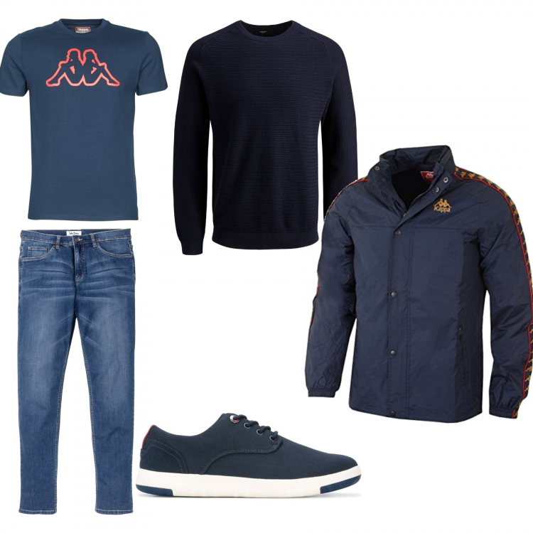 Outfit uomo - Casual #22282. Stile Casual per Tutti i giorni. Abbinamento con jeans, maglioni, t-shirt, sneakers, giacche.