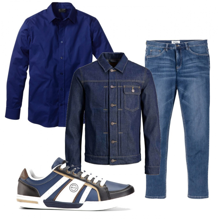 Outfit uomo - Casual #22477. Stile Casual per Tutti i giorni. Abbinamento con jeans, camicie, sneakers, giacche.