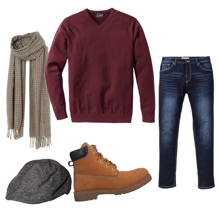 Outfit uomo - Low cost ma con stile. Stile Casual per Tutti i giorni. Abbinamento con maglieria, jeans slim fit, anfibi, cappelli, sciarpe.