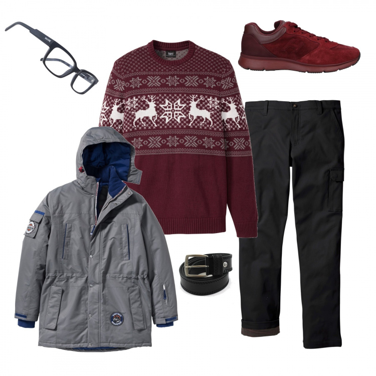 Outfit uomo - Tutti i giorni. Stile Casual per Tutti i giorni. Abbinamento con pantaloni cargo, maglioni, giacche, sneakers, cinture, occhiali.
