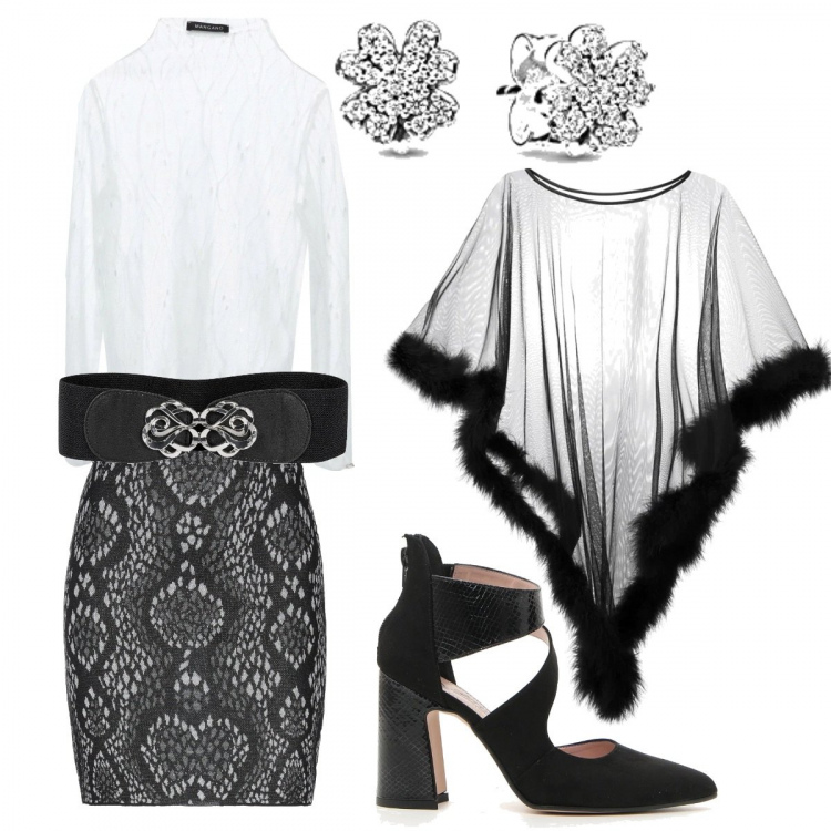 Outfit donna - Trendy al lavoro. Stile Trendy per Ufficio. Abbinamento con cinture, bluse, gonne longuette, cappotti, orecchini, décolleté.