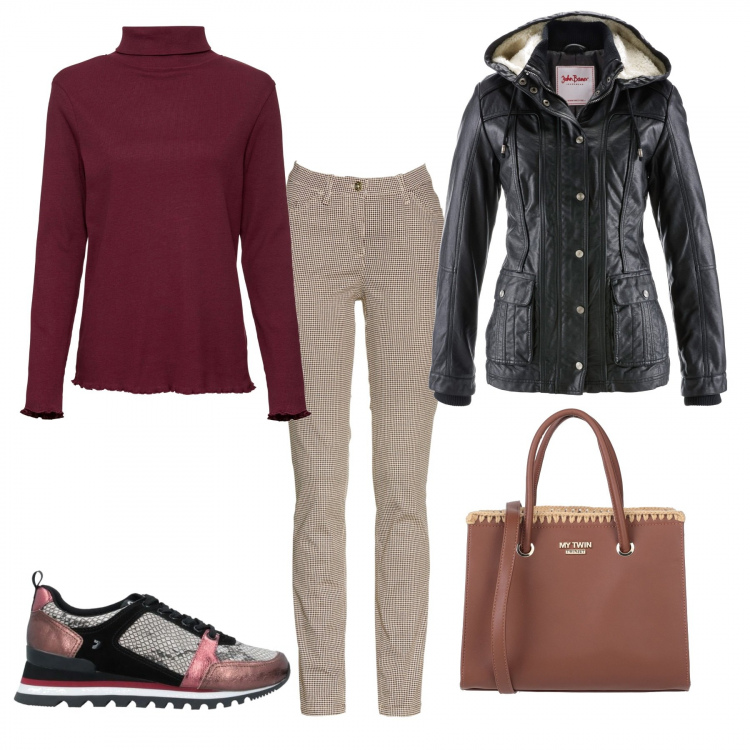 Outfit donna - Basic #42073. Stile Basic per Tutti i giorni. Abbinamento con blazer, pantaloni, pullovers, sneakers, borse a mano.