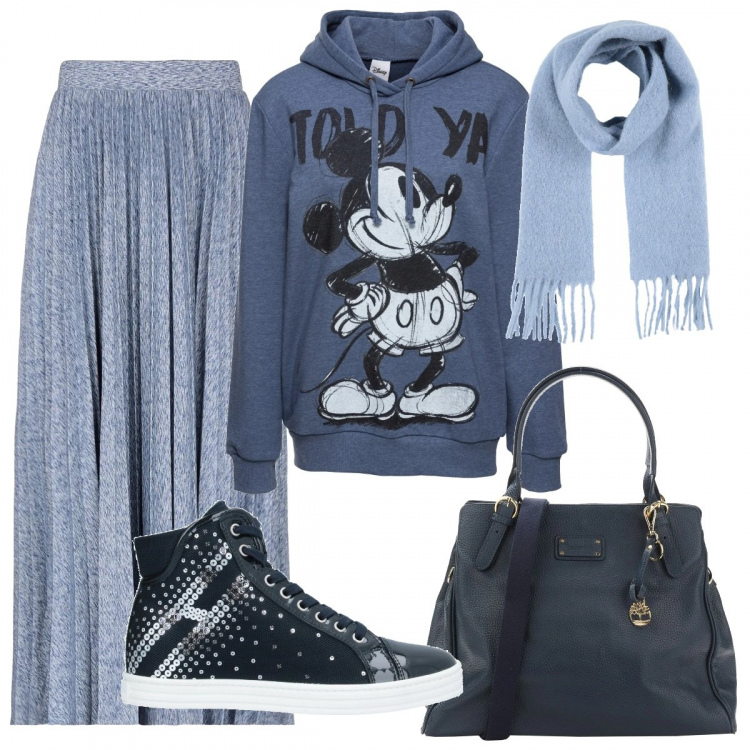 Outfit donna - Hogan comoda e versatile. Stile Urban per Tutti i giorni. Abbinamento con gonne lunghe, gonne longuette, sneakers alte, borse a mano, sciarpe.