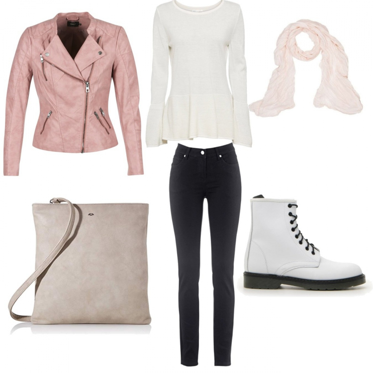 Outfit donna - Basic #43276. Stile Basic per Tutti i giorni. Abbinamento con jeans dritti, maglioni, giacche, sciarpe, stivaletti, pochette.