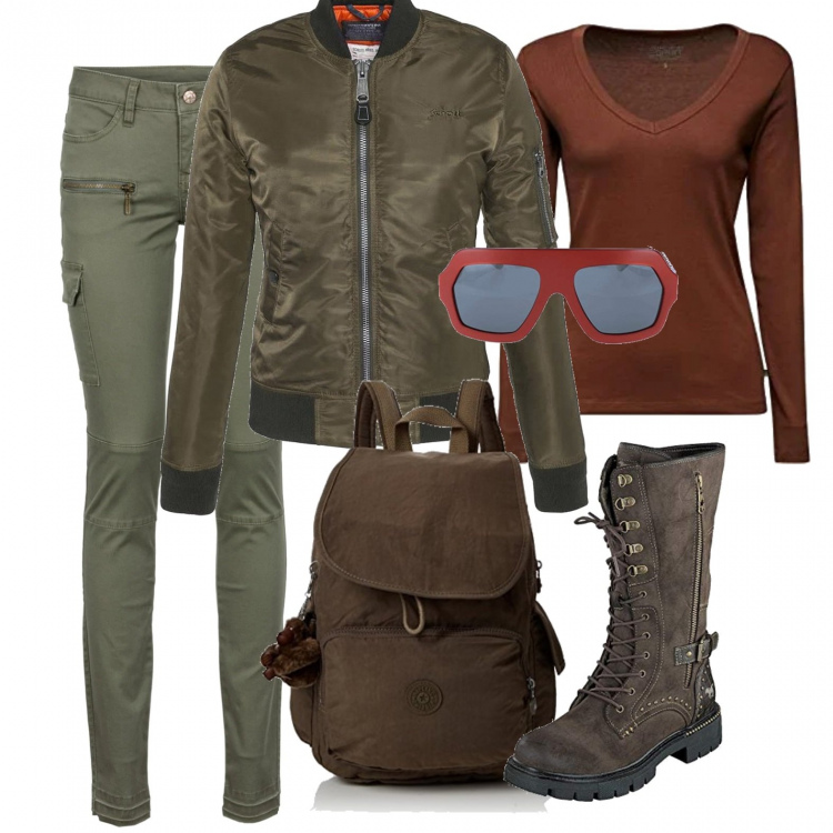 Outfit donna - Tartarughe Ninja. Stile Rock per Tutti i giorni. Abbinamento con pantaloni cargo, giacche, stivali, t-shirt, zaini, occhiali da sole.