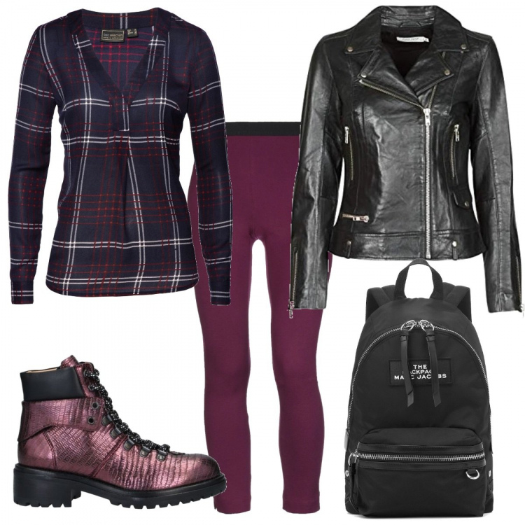 Outfit donna - Happy days. Stile Urban per Tutti i giorni. look ideale per Tall. Abbinamento con tuniche, pantaloni, stivaletti, zaini, blazer.