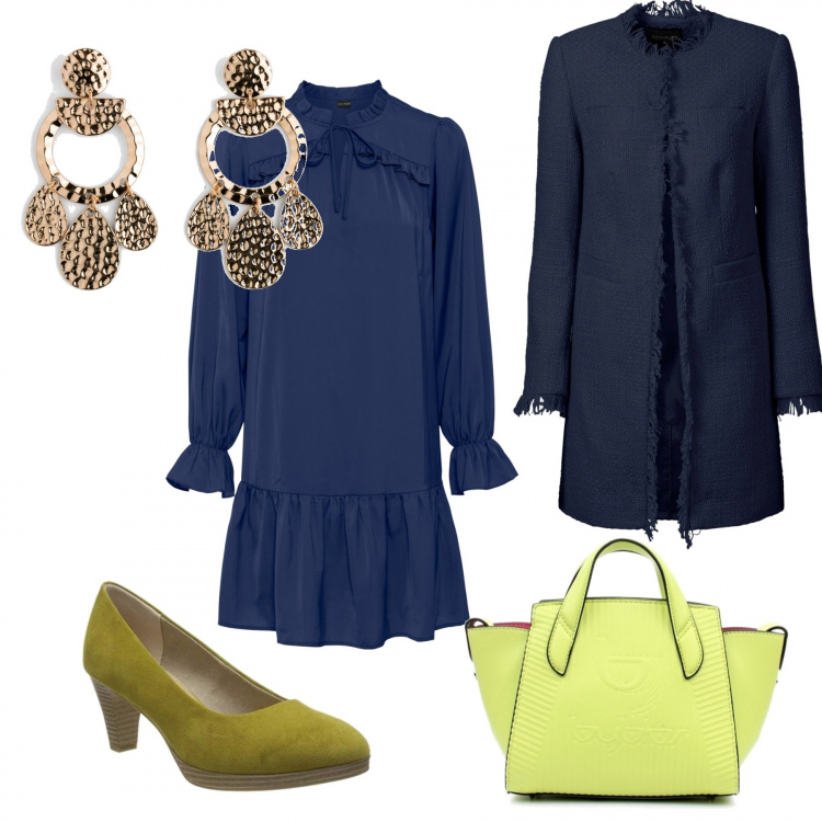 Outfit donna - Lime. Stile Trendy per Serata fuori. Abbinamento con blazer, tute, pantaloni, borse a mano, scarpe col tacco.