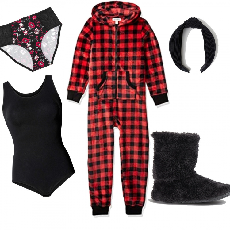 Outfit donna - A casa al calduccio. Stile Basic per Tutti i giorni. Abbinamento con body, t-shirt, pigiama, tute, cerchietti.