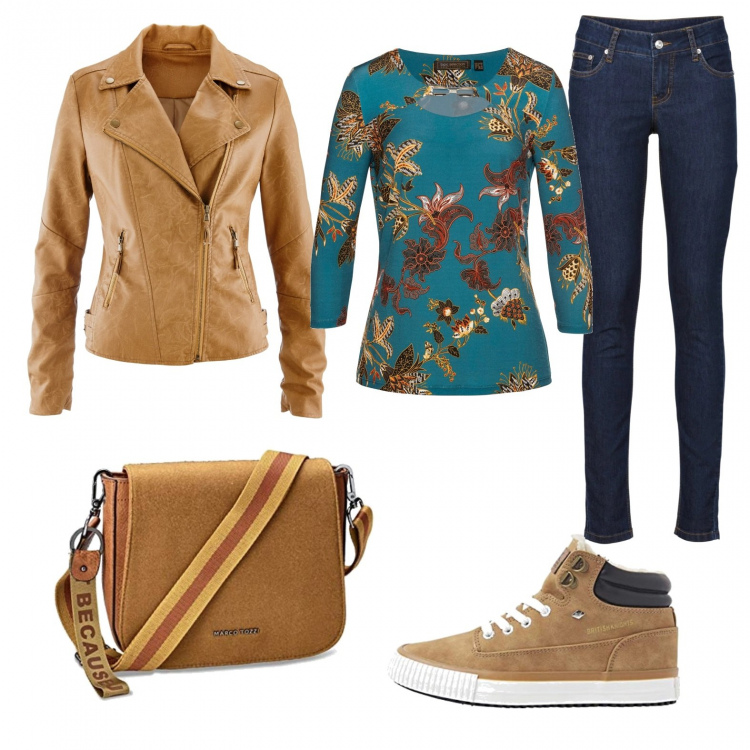 Outfit donna - Urban #30947. Stile Urban per Scuola/Università. Abbinamento con jeans skinny, pullovers, blazer, sneakers, borse a tracolla.