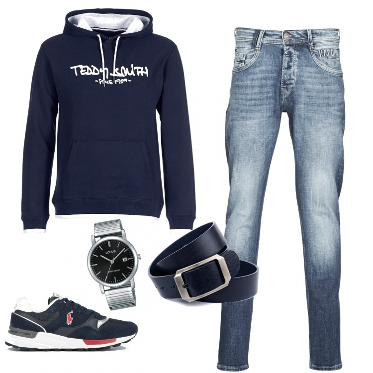 Outfit uomo - Jeans perfetto. Stile Casual per Tutti i giorni. Abbinamento con felpe, jeans, orologi, sneakers, cinture.