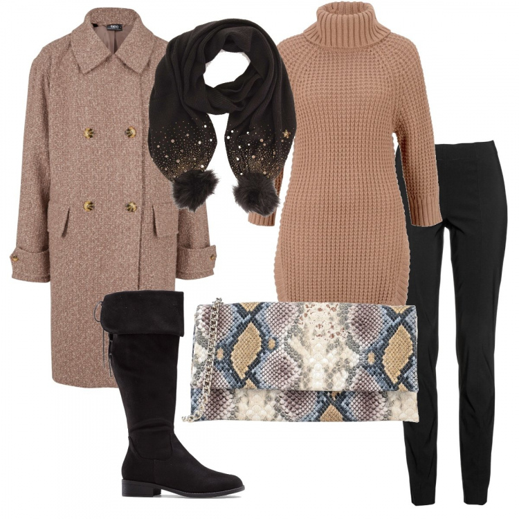 Outfit donna - Il cappottino beige. Stile Bon Ton per Tutti i giorni. Abbinamento con pantaloni, maglieria, cappotti, stivali, borse a mano, sciarpe.