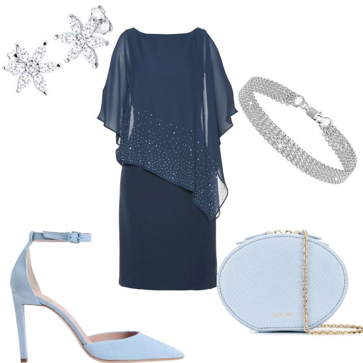 Outfit donna - La mamma della sposa. Stile Bon Ton per Cerimonia. Abbinamento con vestiti a tubino, décolleté, clutch, braccialetti, orecchini.