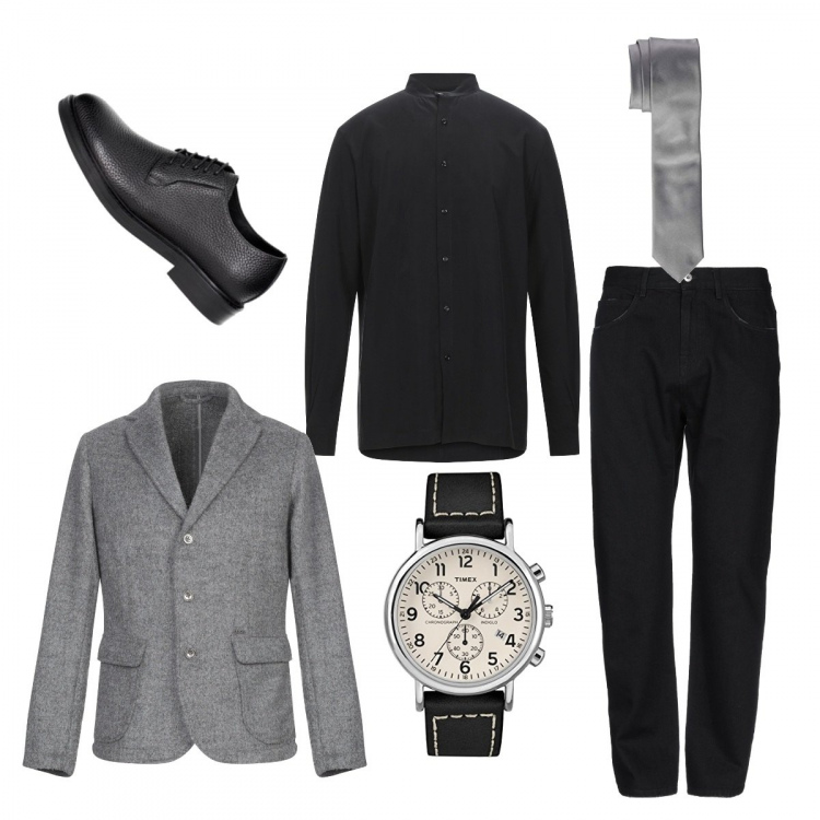Outfit hombre - La boda de mi mejor amigo. Estilo Business/Elegante para Ceremonia. Combinación con corbatas, reloj, zapatos con cordones, chaquetas, camisas, vaqueros.