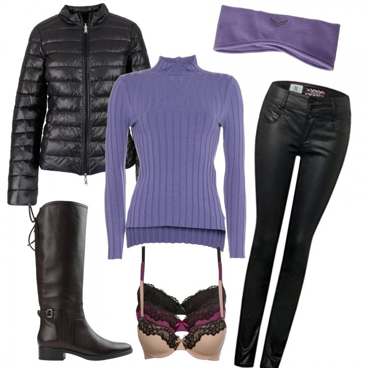 Outfit donna - Basic tutti i giorni!. Stile Basic per Tutti i giorni. Abbinamento con reggiseni, pullovers, stivali, jeans slim fit, piumini, cerchietti.