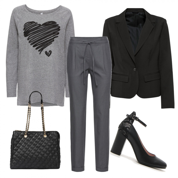 Outfit donna - Trendy #83735. Stile Trendy per Tutti i giorni. Abbinamento con maglieria, pantaloni, shopping bag, ecopellicce, décolleté.