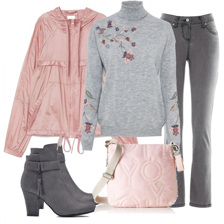 Outfit donna - Basic #44151. Stile Basic per Tutti i giorni. Abbinamento con pantaloni, jeans slim fit, stivaletti, borse a spalla, cappotti.